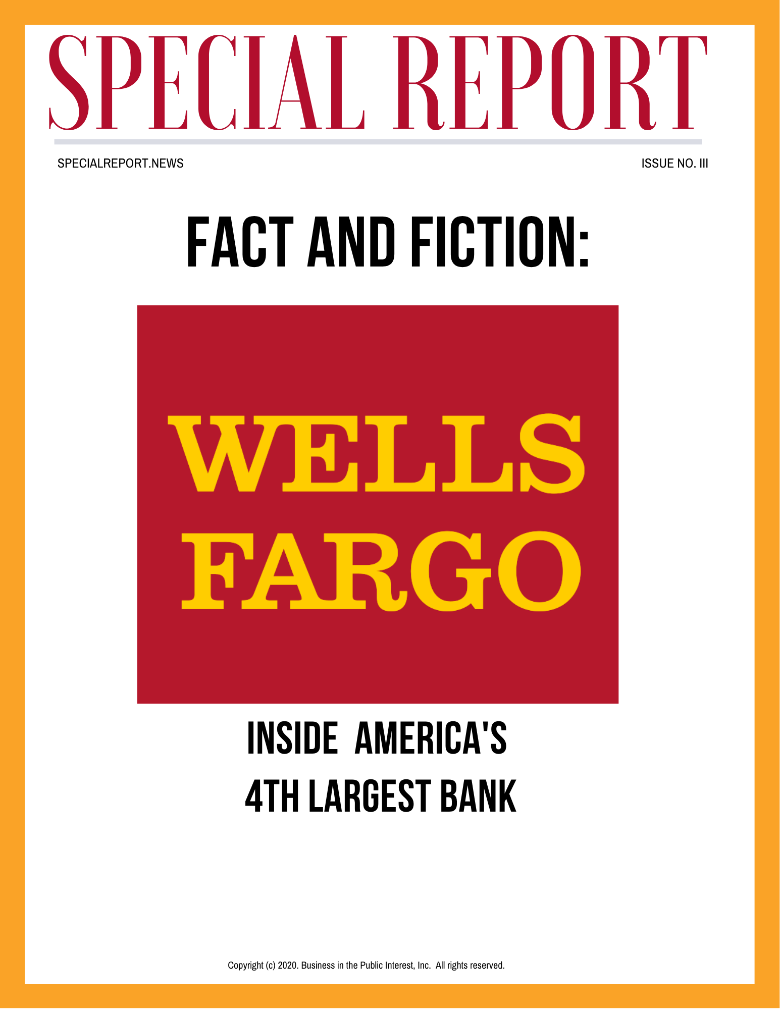 Special.Report cover — Wells Fargo